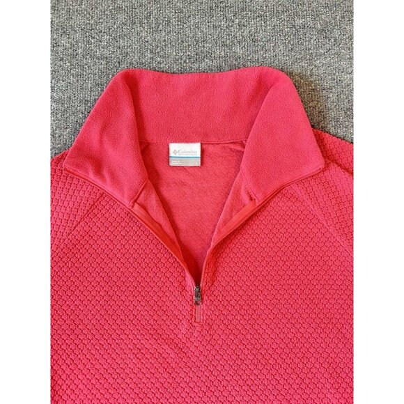 Columbia Sweater Womens Large Long Sleeve 1/4 Zip Pullover Coral Fleece Outdoors - Picture 1 of 8